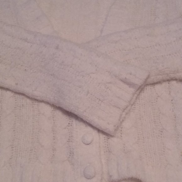 For Love & Lemons Women's Size S White Billie Cropped Cardigan - Picture 7 of 7